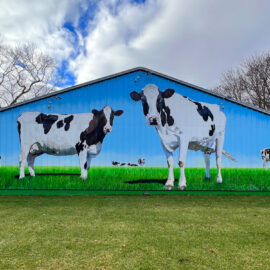 Giant Cow Mural by Bonnie Lee Turner and Charles Clear of The Art Of Life